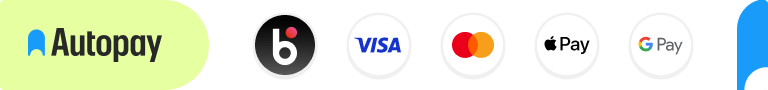 Autopay — dostępne metody płatności: BLIK, Visa, Mastercard, Apple Pay i Google Pay